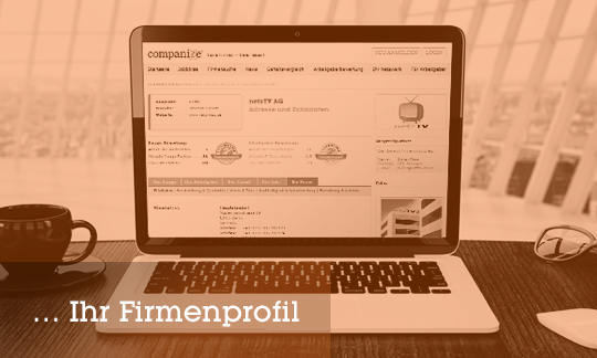 Das Firmenprofil für Arbeitgeber Computer zeigt ein Firmenprofil